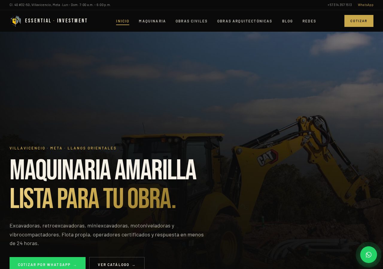 Vista de la página de inicio de Essentialinvestment